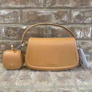 NWT Lululemon Cactus "Leather" Mini Bag In Chestnut Brown/Gold